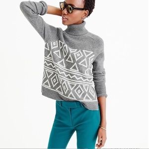 J. Crew Wool Fair Isle Turtleneck Sweater